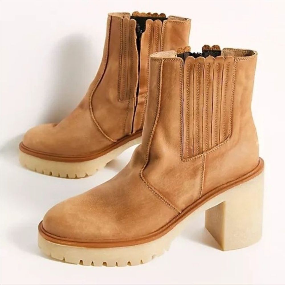 Free People James Chelsea Boots Ankle Boots Tan Brown Almond Color 7 - Picture 4 of 4